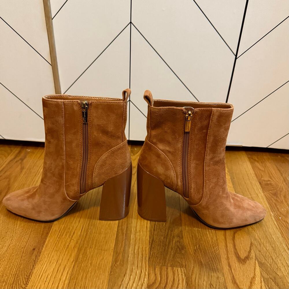 Vince Camuto Womens 8 VC Envernia Brown Suede Leather Chunky Round Toe Booties - Picture 3 of 13